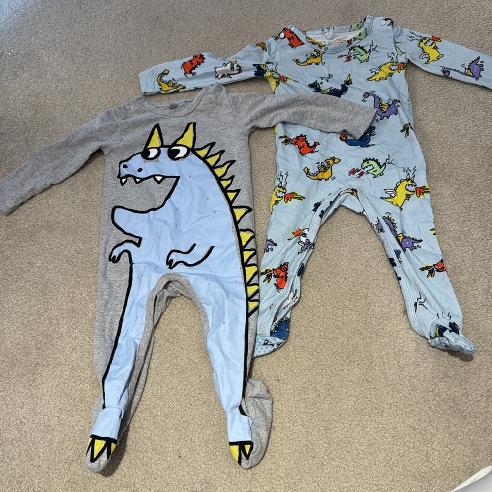 Stella McCartney baby boy Dinosaur Kids One Piece clothes footies